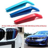 M Color Kidney Grill Stripe Clip For BMW G20 2020-2025 3 Series 320i 330i 340i (8 Beams Bars)
