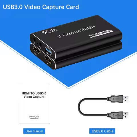 USB Video Capture HDMI Video Capture Card USB3.0 Audio Video Capture 1080P for TV PC PS4 Game Live S