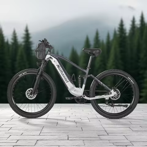 Nathaniel E-Bike,1000W Brushless Motor,27.5"Adult E-Mountain Bike,45Ah large capacity batteries,7 sp