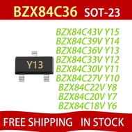 5pcs BZX84C33 BZX84C36 Screen Printing Y12/Y13 Package SOT-23 Transistor 33v 36v BZX84C30 BZX84C27