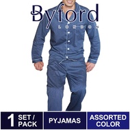 Byford Cotton Checks Long Sleeved Cotton Mens Pyjamas (1 Set) Assorted Colours - BPD841W