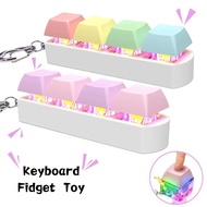 Keyboard Fidget Toy with LED Light Keyboard Fidget Keychain 9-in-1 Keyboard Decompression Button Str