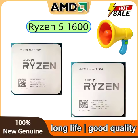 AMD Ryzen 5 1600 R5 1600 3.2 GHz Six-Core Twelve Thread 65W CPU Processor YD1600BBM6IAE Socket AM4