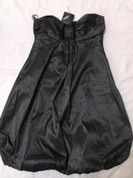 【低價出清】全新羅馬尼亞製MORGAN銀黑色花苞裙洋裝-S(36)