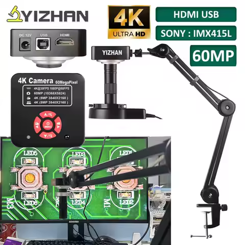 Yizhan 4K Electronic Digital Microscope 60MP 48MP 1080P Microscope HDMI USB Video Microscope Softwar