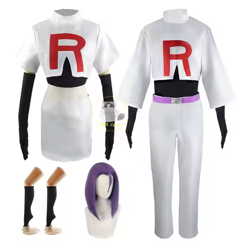 Anime Jessie and James Cosplay Costume Team Rocket Jessie Musashi James Kojirou Halloween Cosplay Co