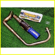 ♞RAIDER 150 CARB OPEN MUFFLER EXHAUST PIPE COMPLETE SET DAENG, AUN, CHARAMA FREE ADOPTOR FOR STOCK.