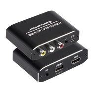 HDMI to RCA Converter, 1080P HDMI to AV 3RCA CVBs Composite Video 3.5mm Aux Audio Adapter Supports P