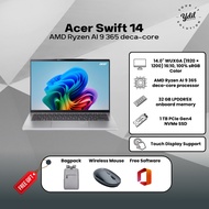 Acer Swift 14 AI SF14-61T-R5C2 Laptop (AI R9 365 5GHz, 32GB D5, 1TB SSD,ATI, 14" WUXGA IPS Touch, W1