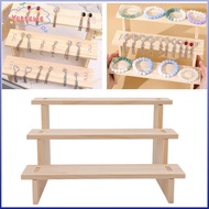 YVETTPH Display Stand Riser, Countertop Pine Wood 3 Tier Display Shelf, Display Racks 3 Tier Multifu