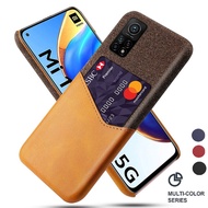 For Xiaomi Mi 10T 10T Pro 5G Case Luxury Leather Fabric Card Slot Shockproof Business Wallet Thin Cover