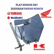 COMPLETE PACKAGE OF FLAT MOUNT + RBT NUMBER PLATE FOR ALL TYPES OF TRAIL MOTORCYCLES Motorcycle Numb