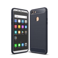 Carristo Oppo F7 Back Case Cover Carbon Fiber Brushed TPU Silicone Soft Casing Phone Mobile Housing