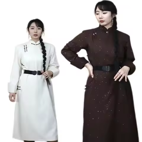 Starry Sky Four Color Mongolian Improved Women's Casual Daily Gown 2024 Mongolia Trend Ethnic Robe H