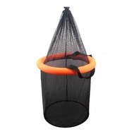 Floating Fishing Bait Basket Portable Foldable Fish Keeper Live Fish Net Cage with Wear-Resistant Me