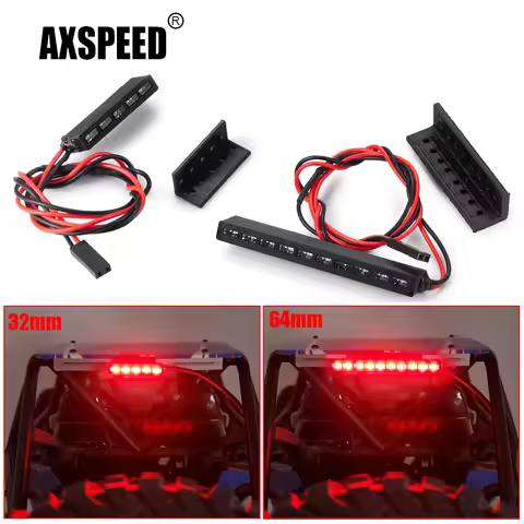 AXSPEED 32/65mm Red LED Light Lamp Bar for Axial SCX10 Wraith RR10 TRX-4 D90 1/10 RC Crawler Model C
