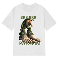 Nữ Mùa Hè Mềm Cổ Tròn Áo Thun Brr Brr Patapim Ngộ Nghĩnh Ý Brainrot Meme Đồ Họa Cổ Cho Polyester Tay