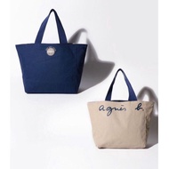 [พร้อมส่ง] Tote Bag กระเป๋าผ้า แคนวาส agnes b. VOYAGE แบบทูโทน ใช้ได้สองด้าน