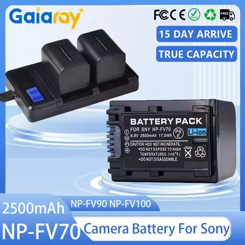 2500mAh NP-FV70 Battery NP-FV90 NP-FV100 FV120 Rechargeable Battery for Sony Camera HDR-SR68 DCR-SX8