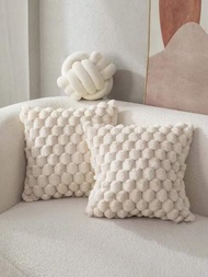 1入組菠蘿格烏龜圖案3D柔軟抱枕套，奶油白多色，適用於客廳沙發臥室家居裝飾房間裝飾
