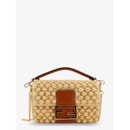 [pre-order] Fendi Baguette Mini raffia crossbody bag - Naturale+Sellier+Os