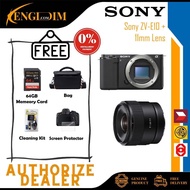 (Ready Stock) Sony ZV-E10 Mirrorless Camera with Sony E 11mm f/1.8 Lens (INSTALLMENT AVAILABLE)