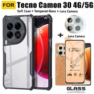 Shock Proof Case for Tecno Camon 30 Pro Tempered Glass Film 3 in 1 Tecno Pova 6 Pova 6pro Pova 5pro Camon 30 4G 5G Camera Lens Film