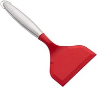 TOPBATHY Silicone Wok Turner Spatula Stainless Steel Handle for Non Stick Cookware Red