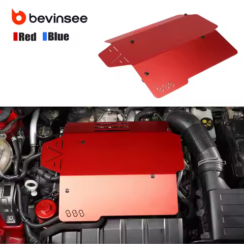 BEVINSEE Aluminum Engine Cover for VW Golf GTI/for Arteon/for Atlas/for Jetta GLI 2.0L,for Alltrack 