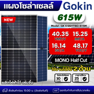 GOKIN/RAPD แผงโซล่าเซลล์ 600w-615W กระจก 2 ด้าน มีรับประกัน MONO SOLAR แผงโซล่า เทคโนโลยี Genius 600