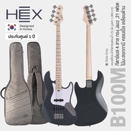 ⭐Korea Brand⭐ Hex® B100M Jazz Bass กีตาร์เบส เบส 4 สาย 21 เฟรต เคลือบด้าน + แถมฟรีกระเป๋า * Setup ฟร