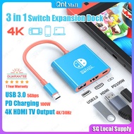 [SG READY STOCK] 3-IN-1 USB C Hub for Nintendo Switch Oled/NS TV Dock HDMI Adapter Laptop Docking Station Expansion Dock