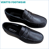 Ventto Footwear – 1 SIZE DOWN Marikina Made Black Shoes for Men Slip On Black Boat Shoes Casual Form