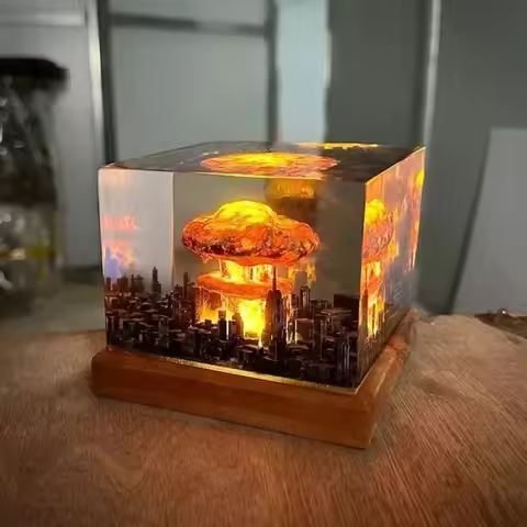 Nuclear Explosion Bomb Mushroom Cloud Lamp Flameless Lamp For Courtyard Living Room Decor 3D Night L