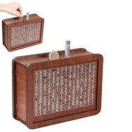 Wooden Piggy Bank for Adult Kids Money Box with Counter Money Saving Tin Reusable Money Box with Cou