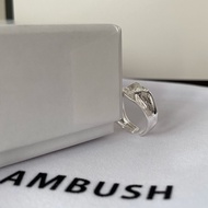 01_ AMBUSH 925 Sterling Silver Ring Fashionable Geometric Lava Retro Ring Design Open Internet Celeb