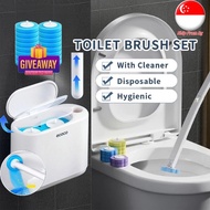 ECOCO Wall-mounted Disposable Toilet Brush Set 360 No-Dead Corner Cleaning Brush Replacement BrushHe