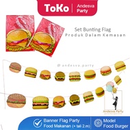 Burger banner / burger Bunting flag burger food decoration burger food banner / burger banner flag