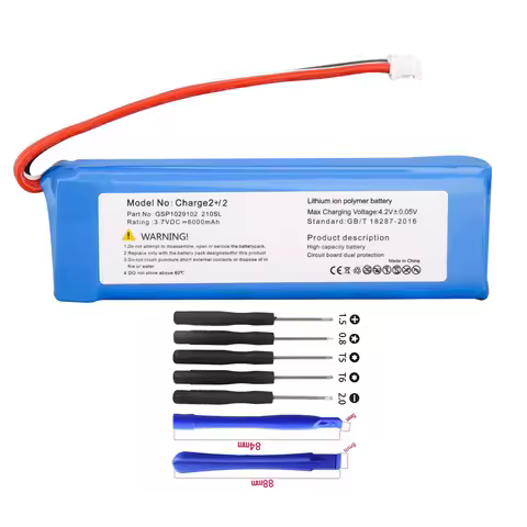 3.7V 6000mAh Battery For JBL Charge 2+ Charge 2 Plus GSP1029102 MLP912995-2P Portable Bluetooth Spea