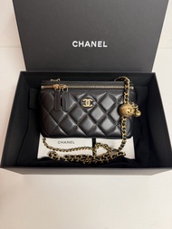 Chanel 金球長盒子 金球 Vanity case Wallet on chain