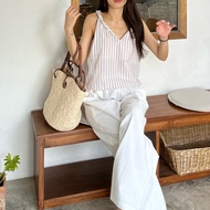 Twist set cotton stripe ชุดเซ็ทผ้าฝ้ายลายทาง มินิมอลเกาหลี old money