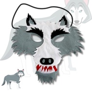 Cosplay mask wolf wolf full face grey flannel mask