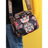 Unique National Trendy Style Mezzanine Casual Messenger Bag Large Capacity Niche Print Commuter Bag 