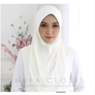 TUDUNG SARUNG (KAIN ️MOSSCRIPE OFF-WHITE- BLACK SIZE- M-S-L