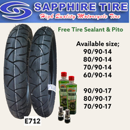 SAPPHIRE TIRE  SIZE 14' 17 WITH TIRE SEALANT &amp; PITO