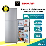 (FREE Doorstep &amp; Install KL &amp; SGR) SHARP 320L  Inverter Smile Refrigerator SJ326MSS Peti Sejuk Peti Ais