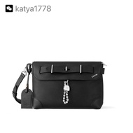 [ZP Level/Custom-made]STEAMER CROSSBODY Messenger Bag M11607 Black (Litchi Pattern)