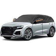 AMBARI Half Car Cover for SUV(184"-212"), Windshield Snow Cover Hail Protector Car Cover Sunroof Cov