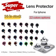 [SG Stocks]Diamond  Metal Camera Protector Case For iPhone 13 12ProMax 13Mini Tempered Glass Bling S