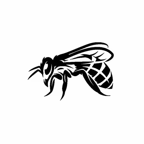 Black/Silver Original Beautiful Delicate Honey Stick Bee Vinyl Decal Cool Car Sticker 14.2M*9.6CM